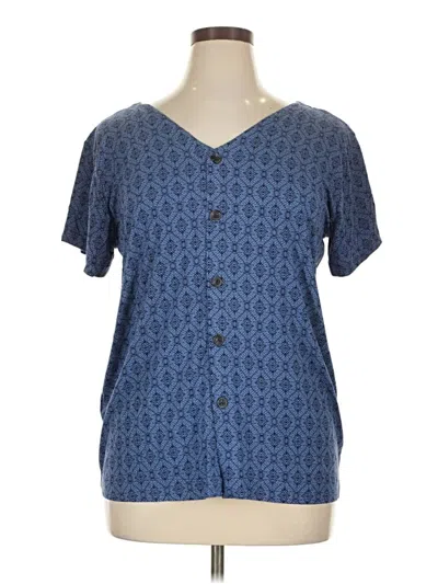 Unbranded Short Sleeve Blouse In Blue