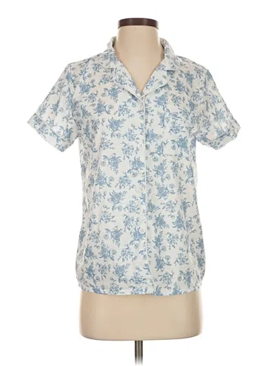 Pre-owned Unbranded Short Sleeve Blouse In Blue