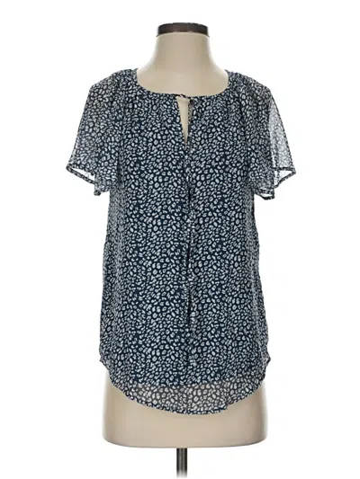 Pre-owned Unbranded Short Sleeve Blouse In Blue