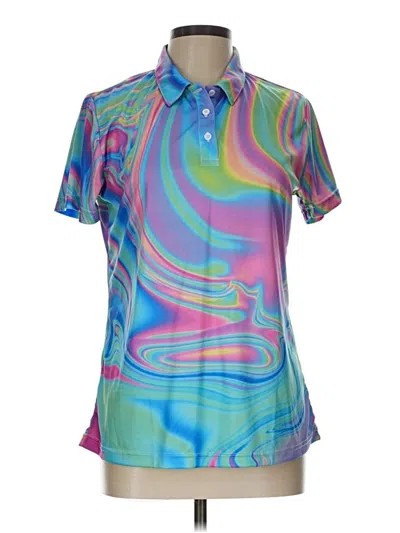 Pre-owned Unbranded Short Sleeve Blouse In Blue