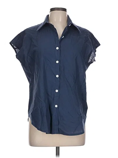 Pre-owned Unbranded Short Sleeve Blouse In Blue