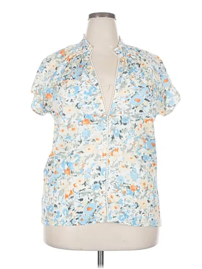 Unbranded Short Sleeve Blouse In Blue