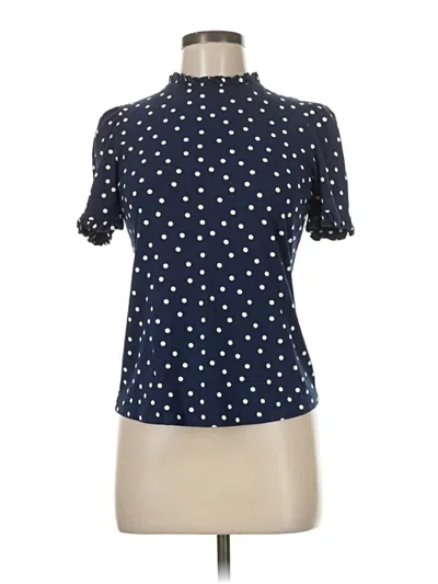 Pre-owned Unbranded Short Sleeve Blouse In Blue