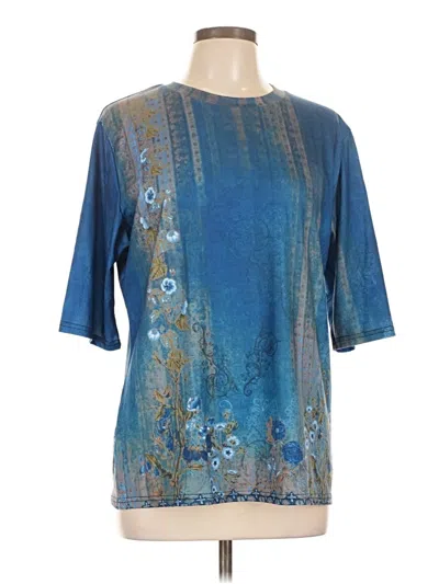 Pre-owned Unbranded Short Sleeve Blouse In Blue