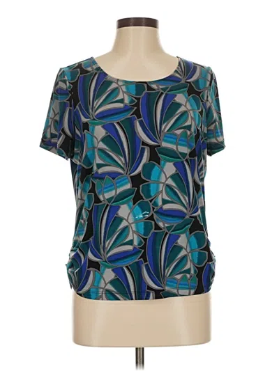 Pre-owned Unbranded Short Sleeve Blouse In Blue