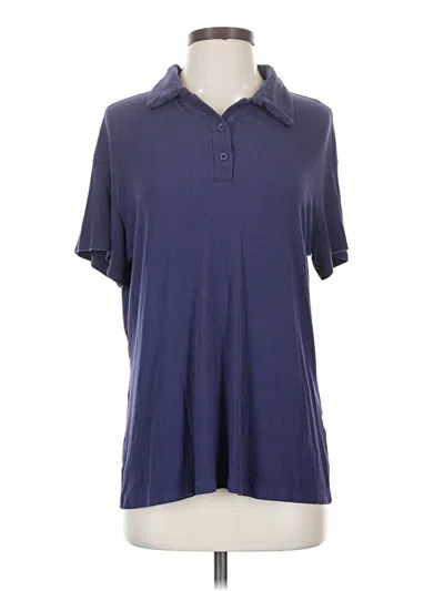 Pre-owned Unbranded Short Sleeve Blouse In Blue