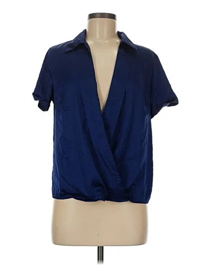 Pre-owned Unbranded Short Sleeve Blouse In Blue