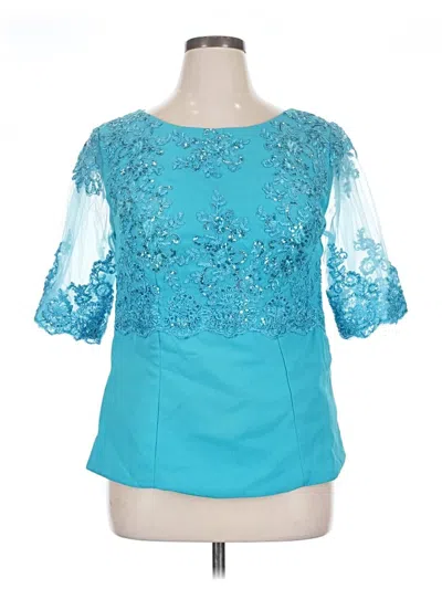 Pre-owned Unbranded Short Sleeve Blouse In Blue