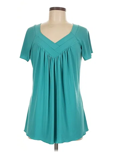 Pre-owned Unbranded Short Sleeve Blouse In Blue