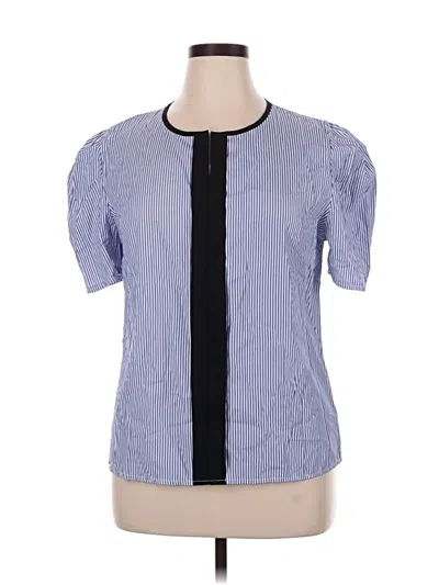 Pre-owned Unbranded Short Sleeve Blouse In Blue
