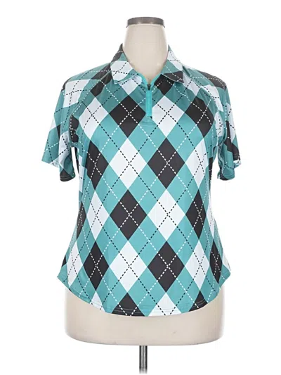 Pre-owned Unbranded Short Sleeve Blouse In Blue
