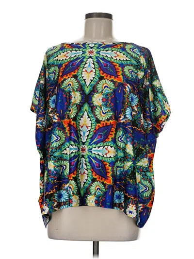 Pre-owned Unbranded Short Sleeve Blouse In Blue