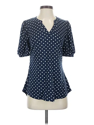 Pre-owned Unbranded Short Sleeve Blouse In Blue