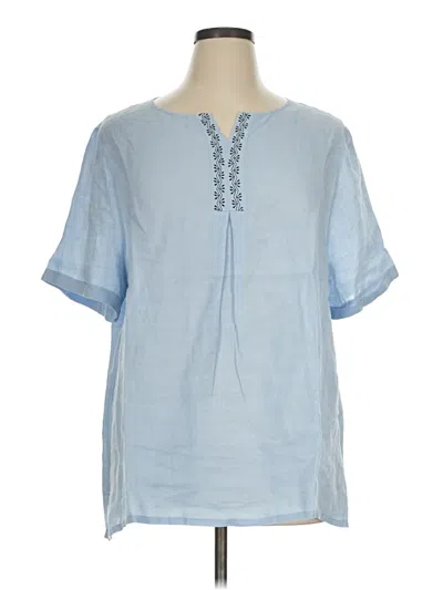 Pre-owned Unbranded Short Sleeve Blouse In Blue
