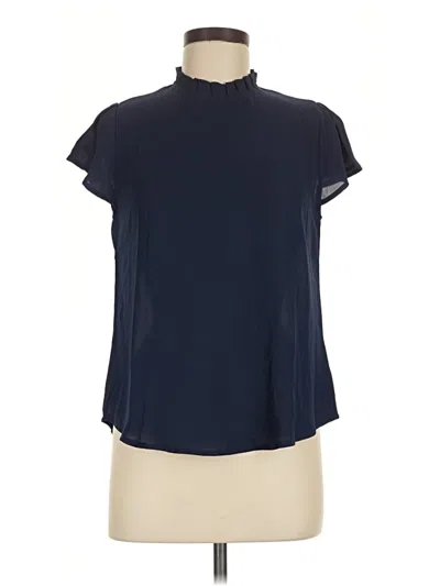 Pre-owned Unbranded Short Sleeve Blouse In Blue