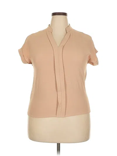 Pre-owned Unbranded Short Sleeve Blouse In Brown