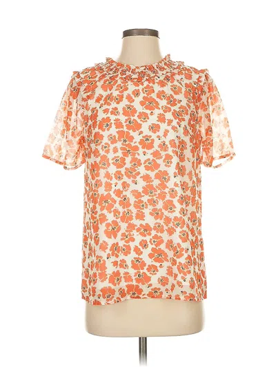 Pre-owned Unbranded Short Sleeve Blouse In Brown