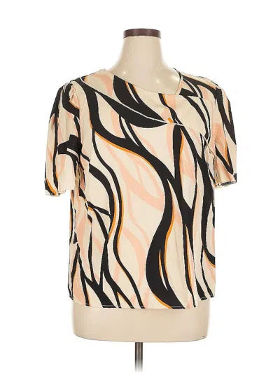 Pre-owned Unbranded Short Sleeve Blouse In Brown