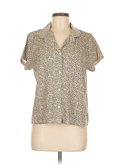 Pre-owned Unbranded Short Sleeve Blouse In Brown