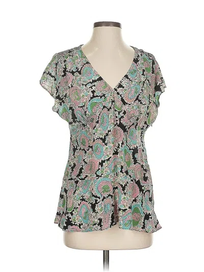 Pre-owned Unbranded Short Sleeve Blouse In Brown