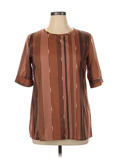 Pre-owned Unbranded Short Sleeve Blouse In Brown
