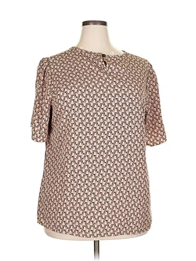 Pre-owned Unbranded Short Sleeve Blouse In Brown