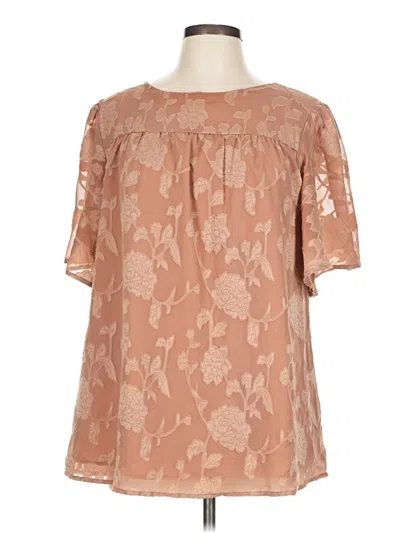 Pre-owned Unbranded Short Sleeve Blouse In Brown