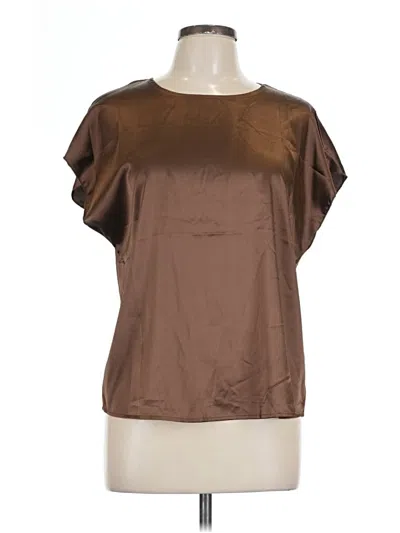Pre-owned Unbranded Short Sleeve Blouse In Brown