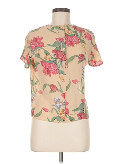 Pre-owned Unbranded Short Sleeve Blouse In Brown