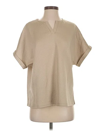 Pre-owned Unbranded Short Sleeve Blouse In Brown