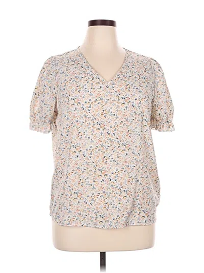 Pre-owned Unbranded Short Sleeve Blouse In Brown