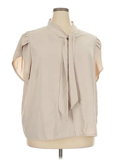 Pre-owned Unbranded Short Sleeve Blouse In Brown