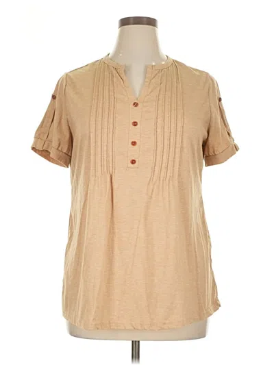 Pre-owned Unbranded Short Sleeve Blouse In Brown