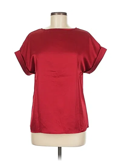 Pre-owned Unbranded Short Sleeve Blouse In Burgundy