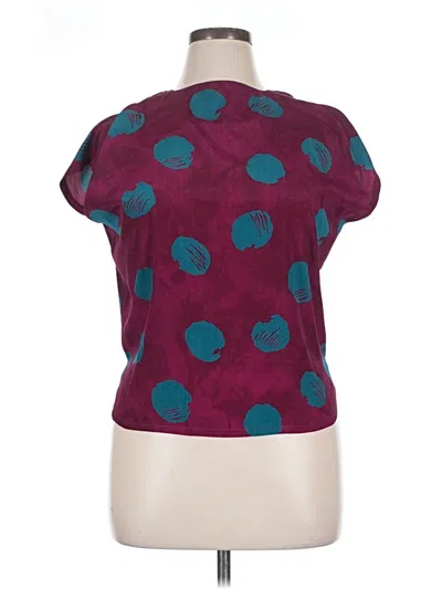 Pre-owned Unbranded Short Sleeve Blouse In Burgundy