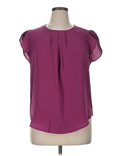 Pre-owned Unbranded Short Sleeve Blouse In Burgundy