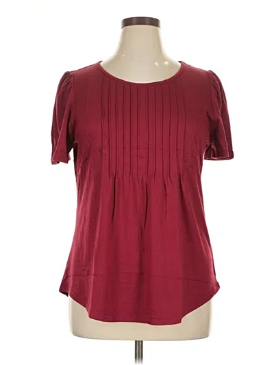 Pre-owned Unbranded Short Sleeve Blouse In Burgundy