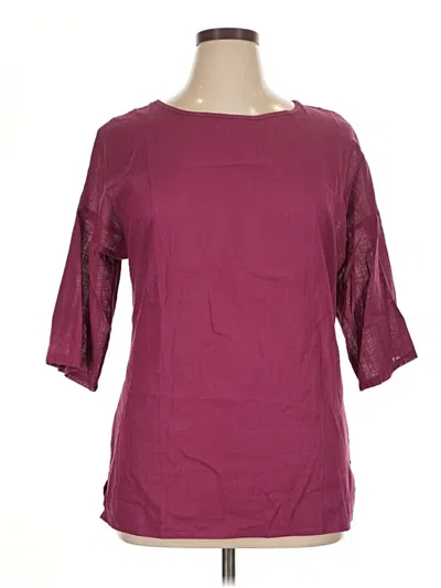Pre-owned Unbranded Short Sleeve Blouse In Burgundy