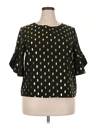 Pre-owned Unbranded Short Sleeve Blouse In Gold