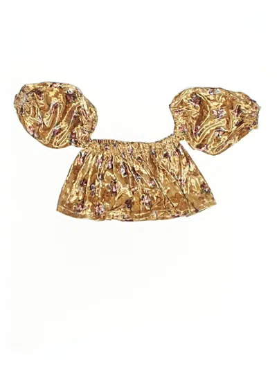 Pre-owned Unbranded Babies' Short Sleeve Blouse In Gold
