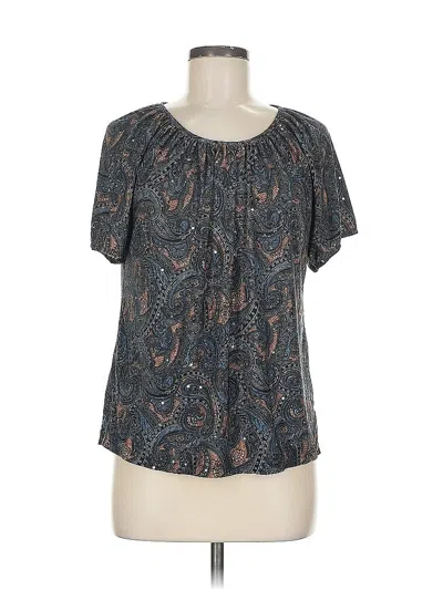 Pre-owned Unbranded Short Sleeve Blouse In Gray
