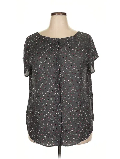 Pre-owned Unbranded Short Sleeve Blouse In Gray