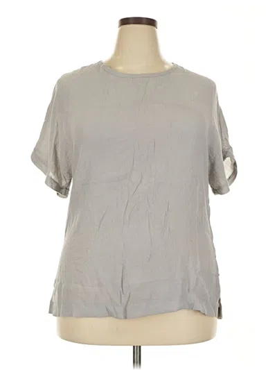 Pre-owned Unbranded Short Sleeve Blouse In Gray