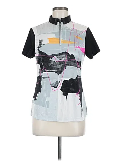 Pre-owned Unbranded Short Sleeve Blouse In Gray