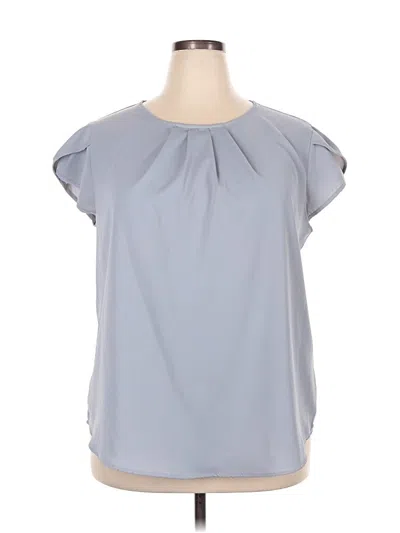 Pre-owned Unbranded Short Sleeve Blouse In Gray