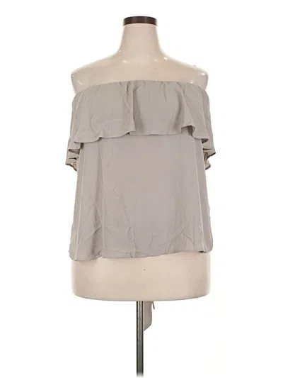 Pre-owned Unbranded Short Sleeve Blouse In Gray