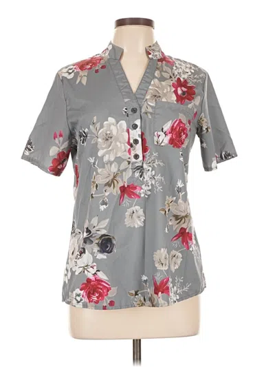 Pre-owned Unbranded Short Sleeve Blouse In Gray