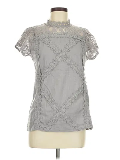 Pre-owned Unbranded Short Sleeve Blouse In Gray