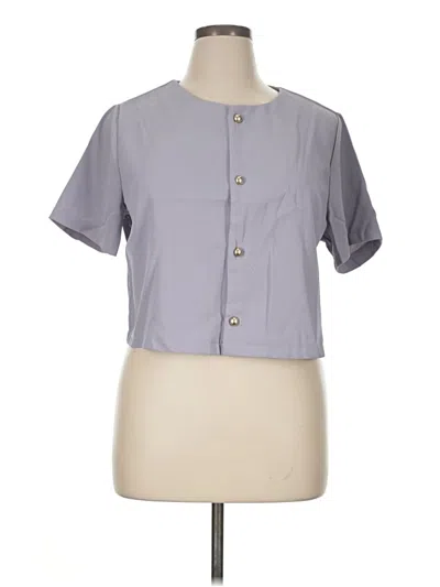 Pre-owned Unbranded Short Sleeve Blouse In Gray