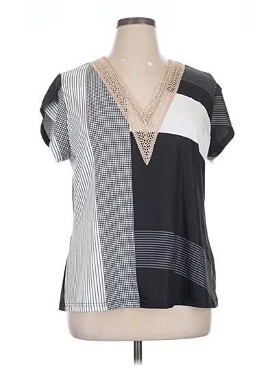 Pre-owned Unbranded Short Sleeve Blouse In Gray